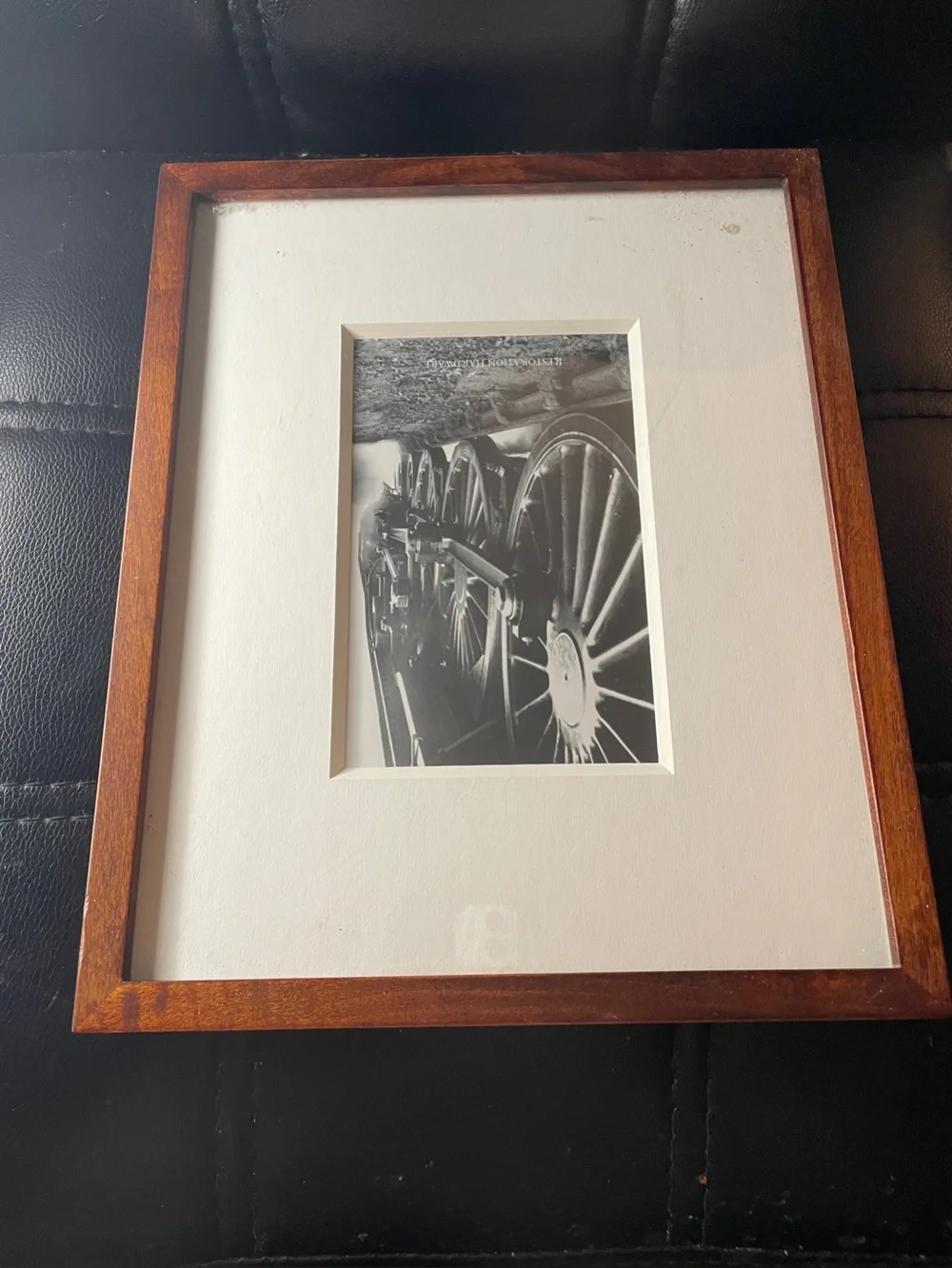 Restoration Hardware warm-toned wooden frame